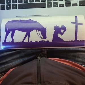 Kneeling Cowgirl 🚘 window permanent decal